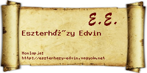 Eszterházy Edvin névjegykártya